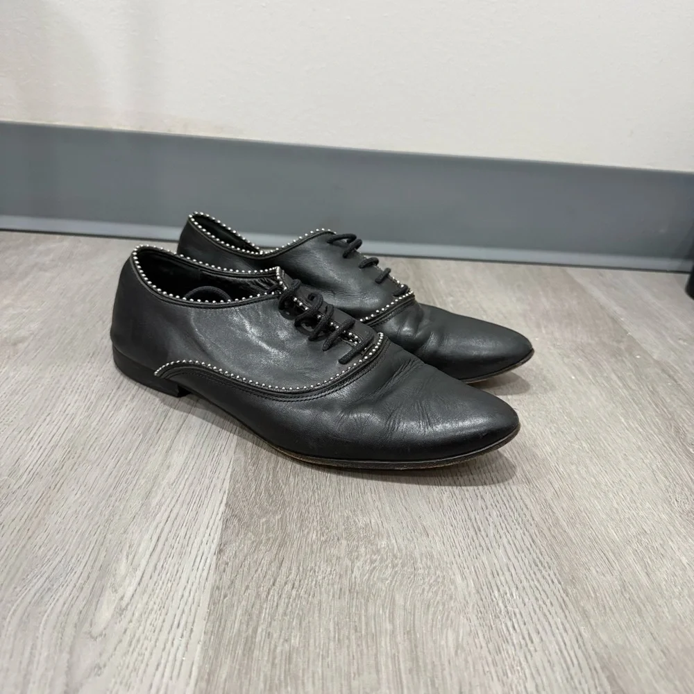 All Saints Oxford Keiko Studded Lace Up in Black Leather
